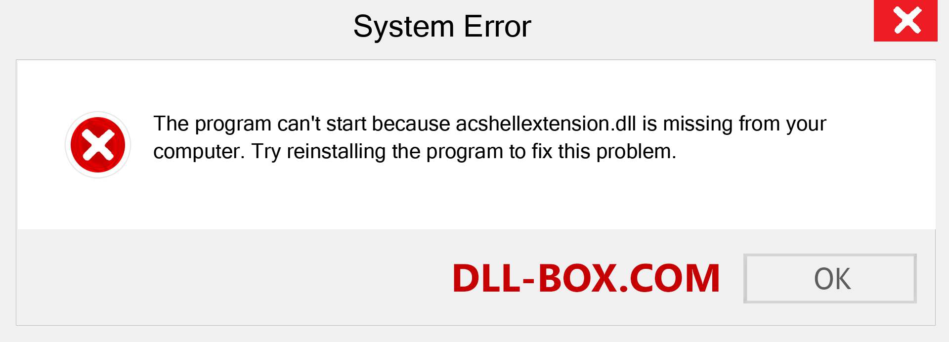  acshellextension.dll file is missing?. Download for Windows 7, 8, 10 - Fix  acshellextension dll Missing Error on Windows, photos, images